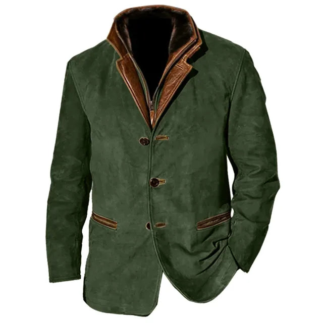 Men’s Bastia Leather Button-Up Jacket
