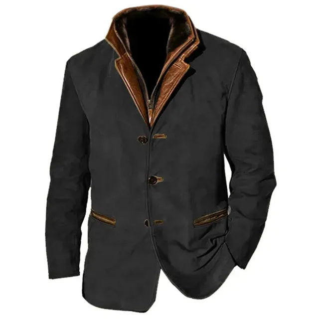 Men’s Bastia Leather Button-Up Jacket