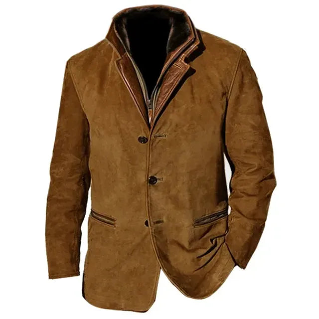 Men’s Bastia Leather Button-Up Jacket