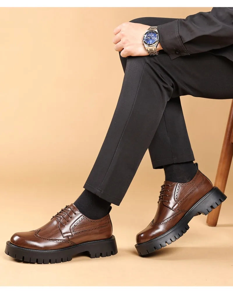 Chieti Luxury Oxford Elevator Dress Shoes