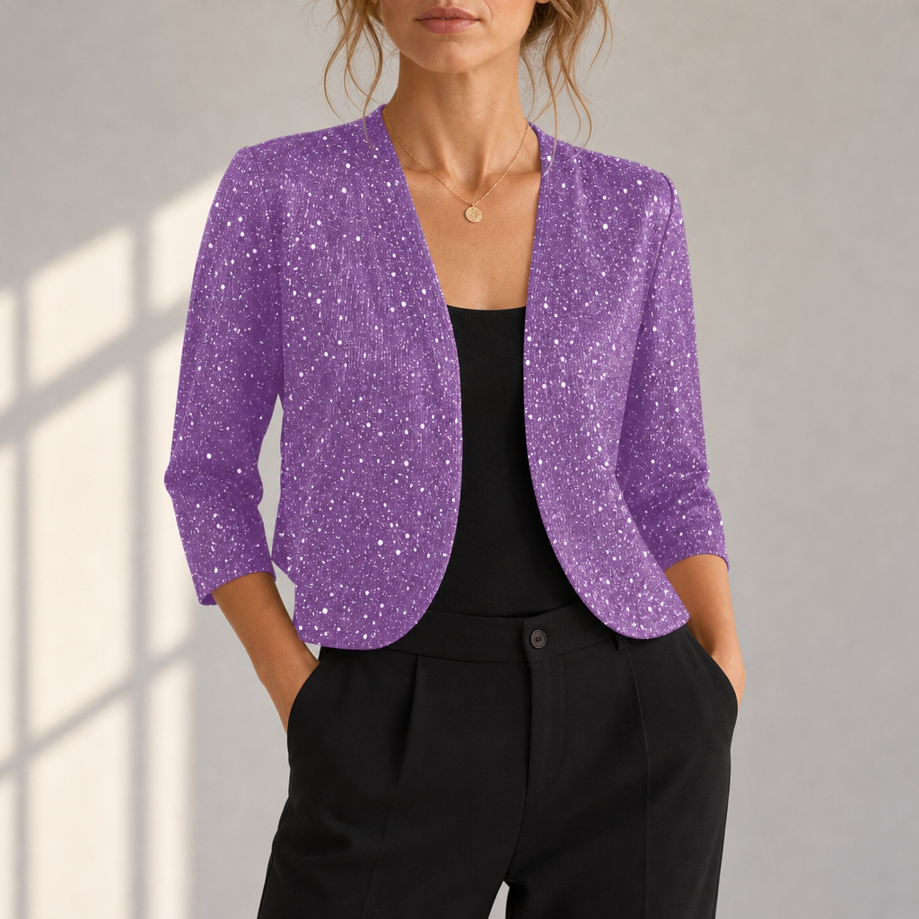 Alberobello Glitter Sequin Blazer in Purple