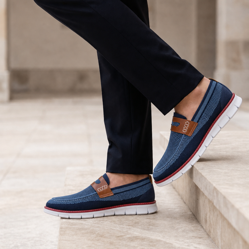 Anzio Mesh Slip-On Loafers in Blue