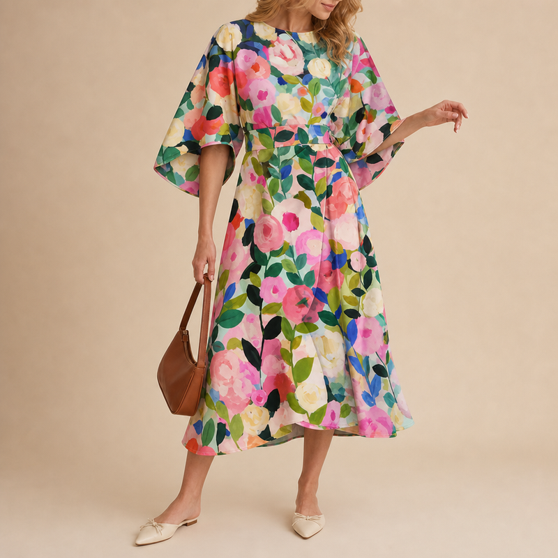 Astypalaia Floral Midi Dress in Floral