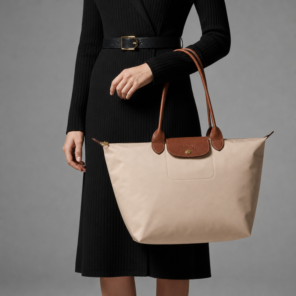 Avila Structured Flap Tote in Beige