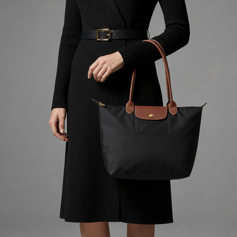 Avila Structured Flap Tote in Black