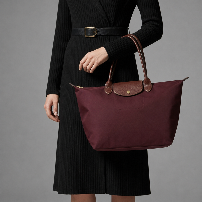 Avila Structured Flap Tote in Burgundy