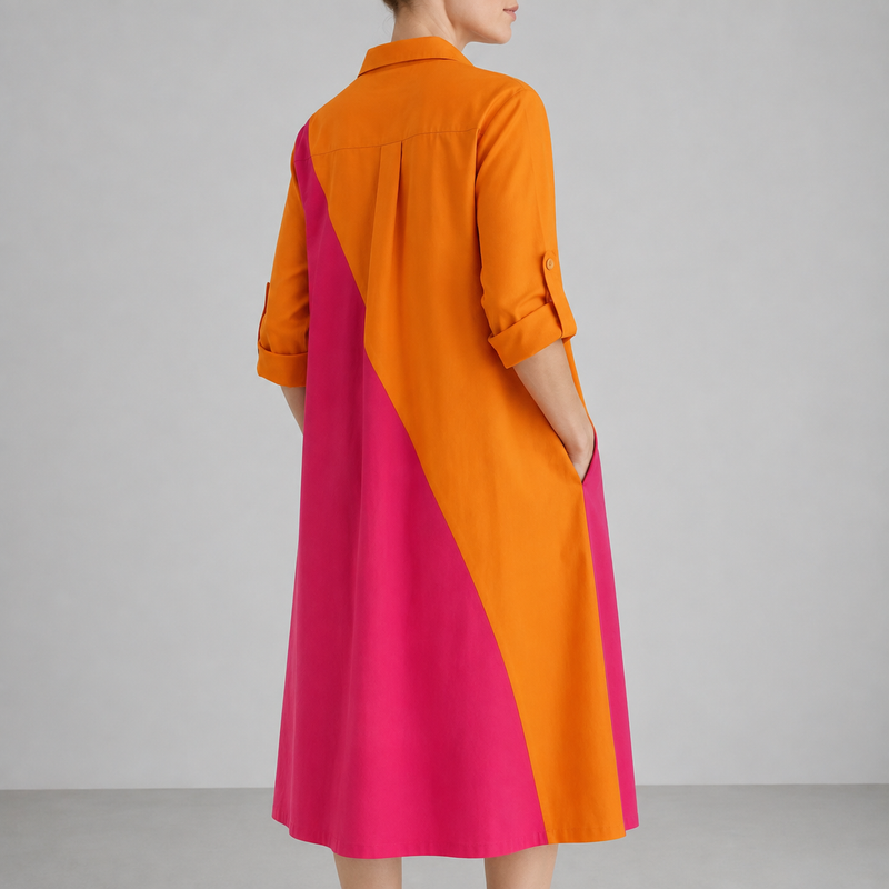 Hondarribia Colorblock Polo Midi Dress