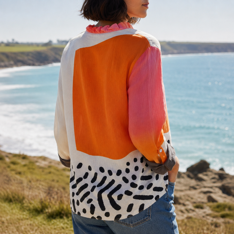 Sanremo Ruffle Print Blouse