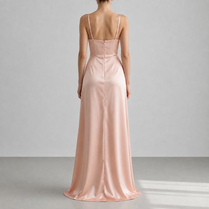 Sliema Halter Cutout Satin Gown