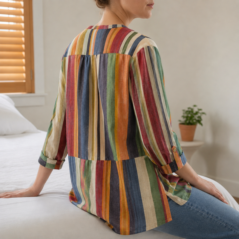 Siracusa Striped V-Neck Tunic