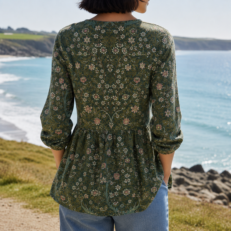 Sitges Vintage Floral Tunic Blouse