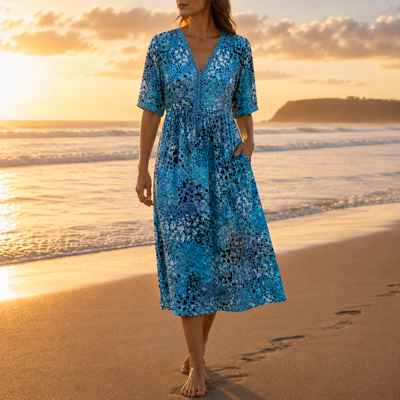 Arles Floral Print Midi Dress