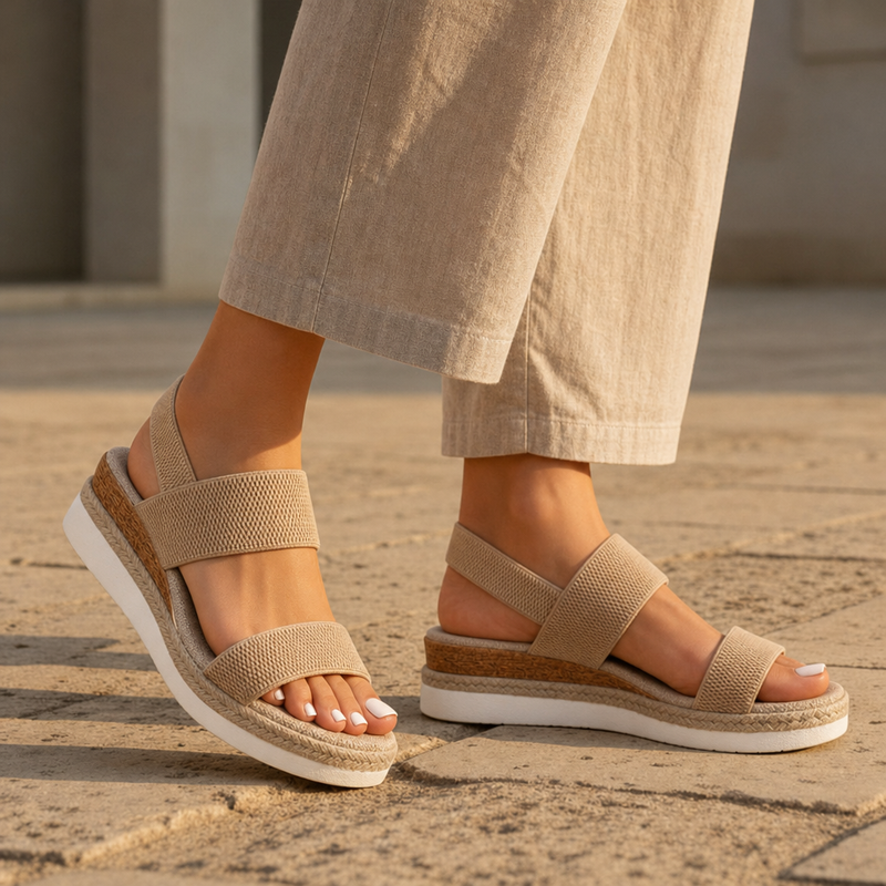 Cadaques Orthopedic Wedge Sandals in Brown