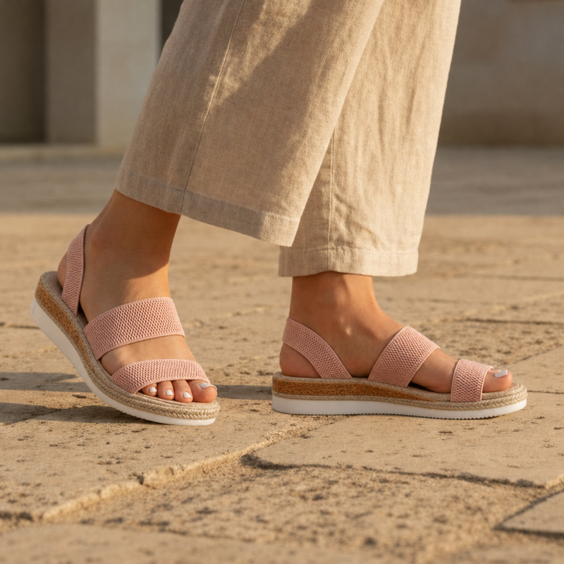 Cadaques Orthopedic Wedge Sandals in Pink