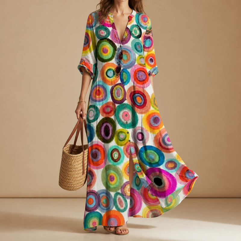 Cavtat Boho Floral Midi Dress in Multicolored 2