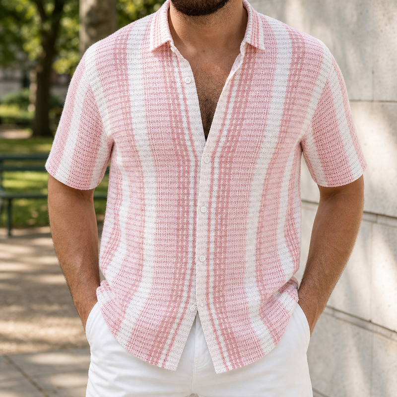 Comporta Striped Relaxed Shirt in Pink