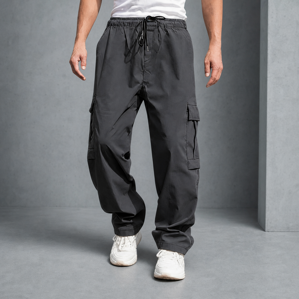 Gaeta Loose Fit Cargo Pants in Dark gray