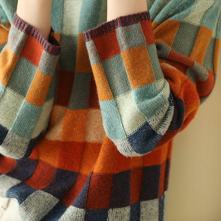 Cefalu Patchwork Turtleneck Sweater