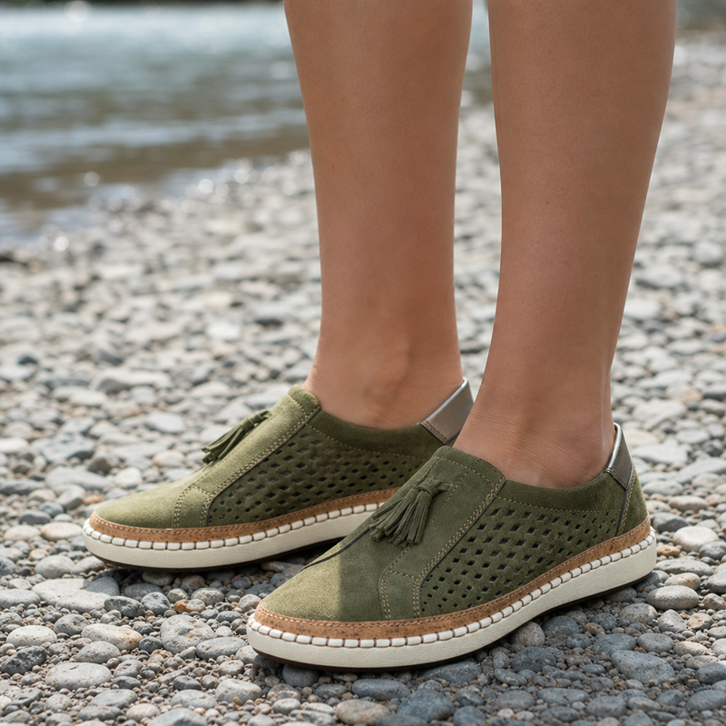 Ios Orthopedic Perforated Slip-Ons in Green