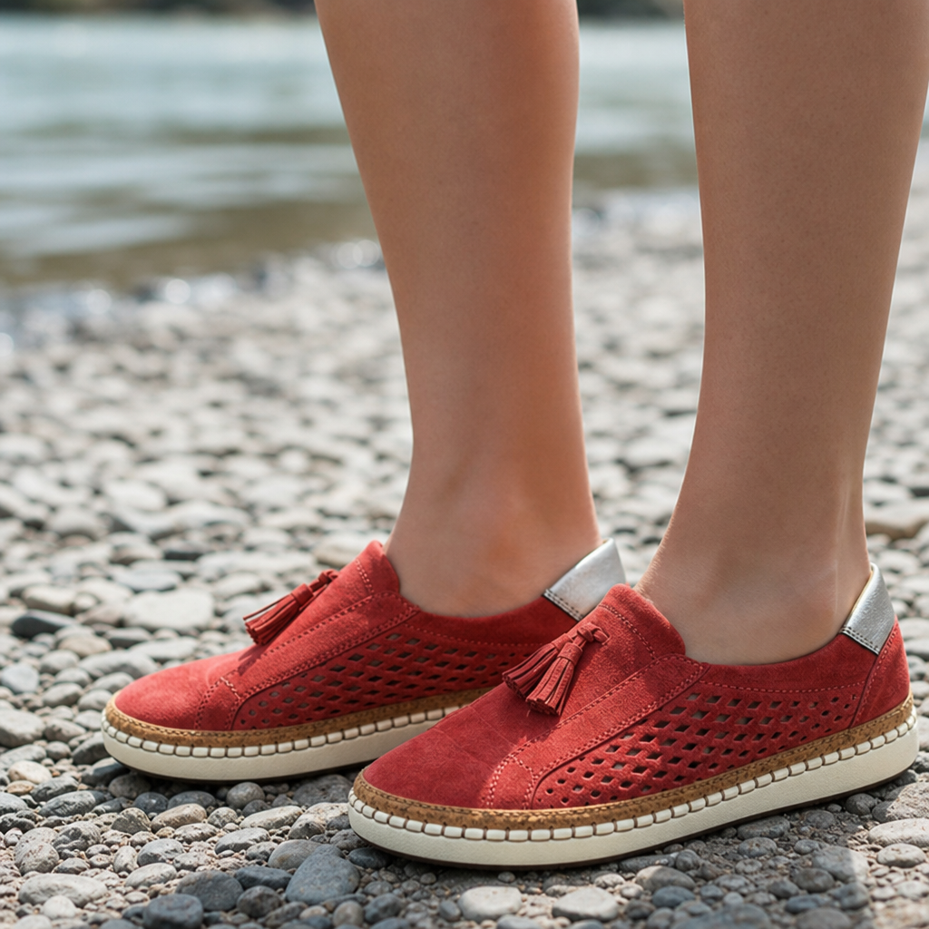 Ios Orthopedic Perforated Slip-Ons in Red