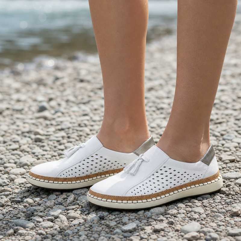 Ios Orthopedic Perforated Slip-Ons in White