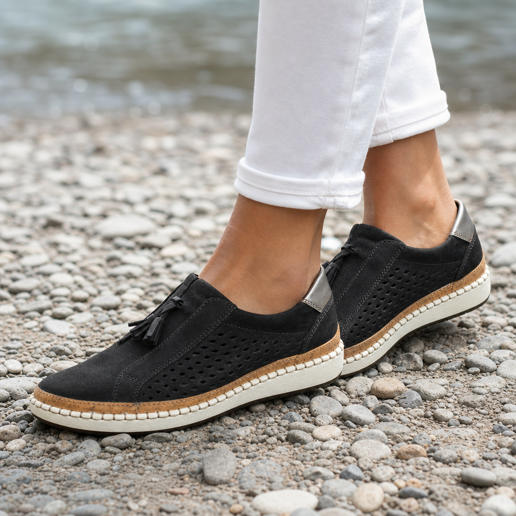 Ios Orthopedic Perforated Slip-Ons in Black
