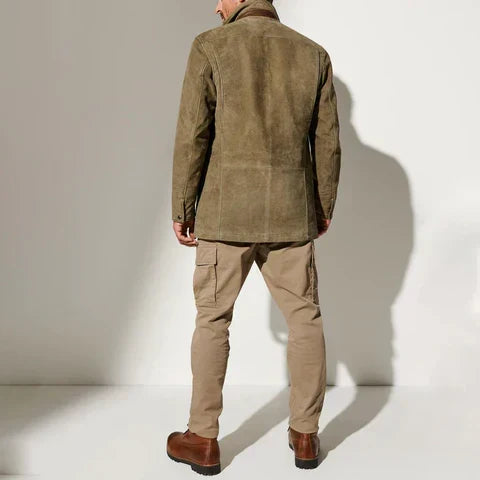 Men’s Bastia Leather Button-Up Jacket