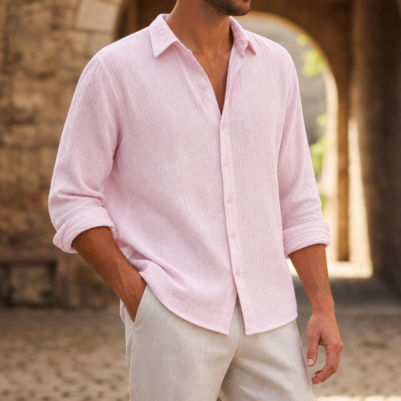 Lerici Linen Blend Shirt in Pink