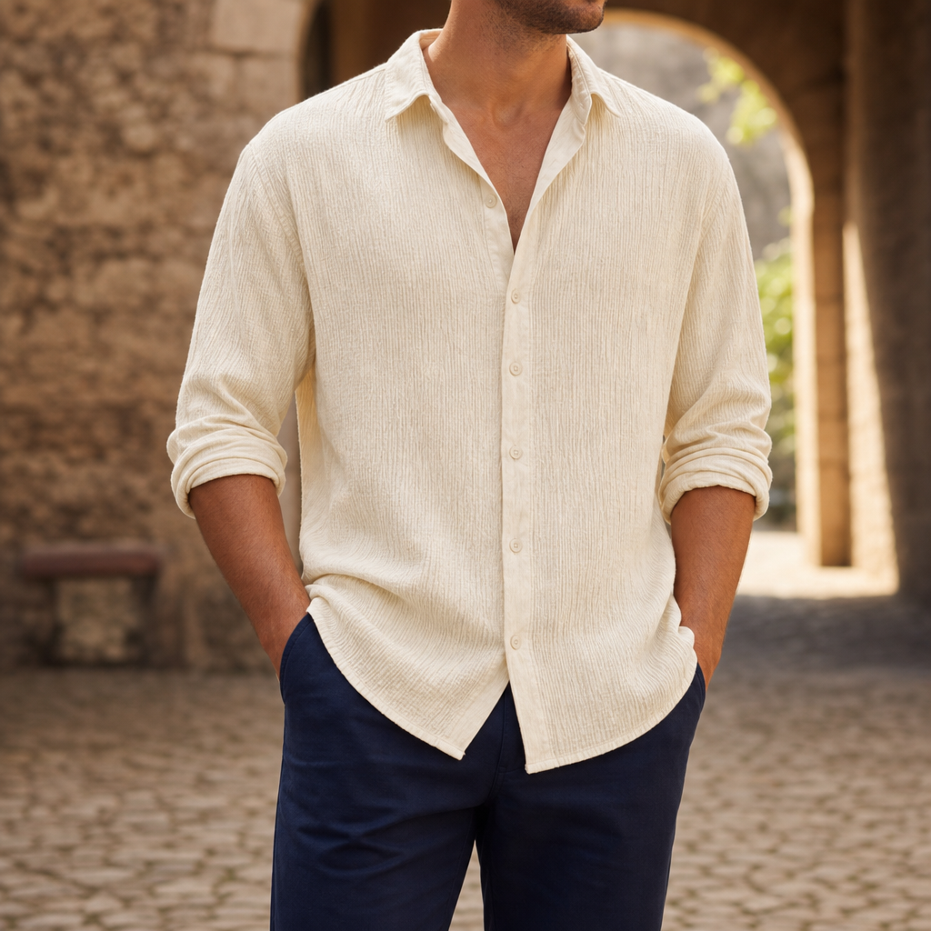 Lerici Linen Blend Shirt in Apricot
