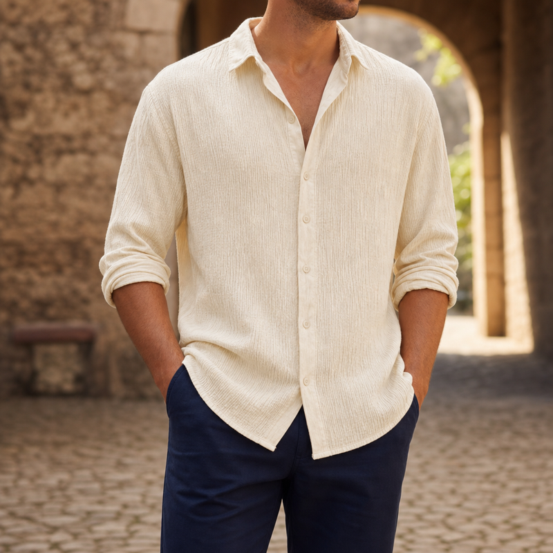 Lerici Linen Blend Shirt in Apricot