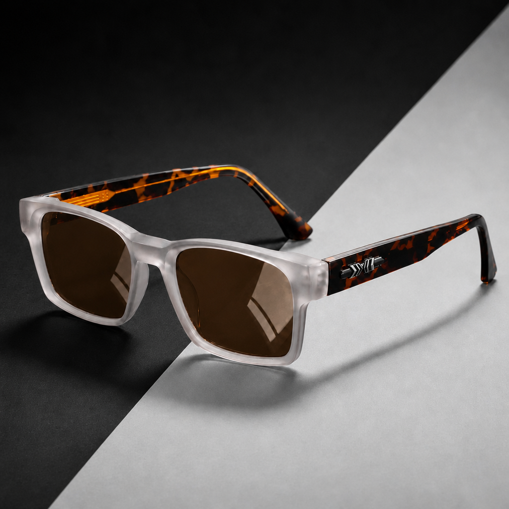Men's Paros Polarized Sunglasses in Silver Leopard