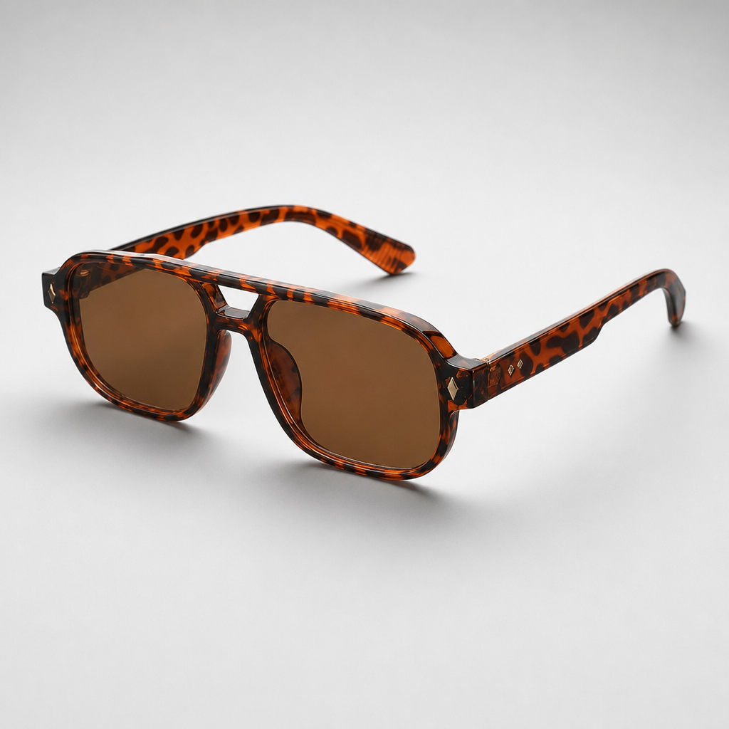 Men's Cefalu Sunglasses in Brown & Leopard