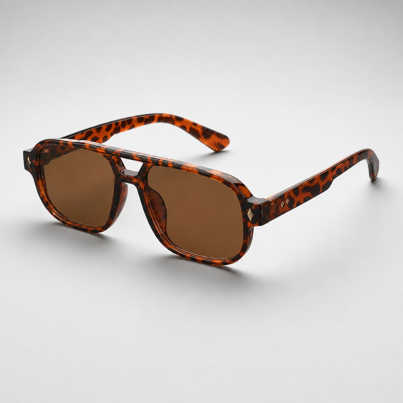 Men's Cefalu Sunglasses in Brown & Leopard