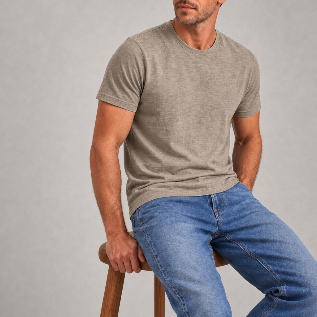 Mougins Vintage Cotton T-Shirt in Coffee