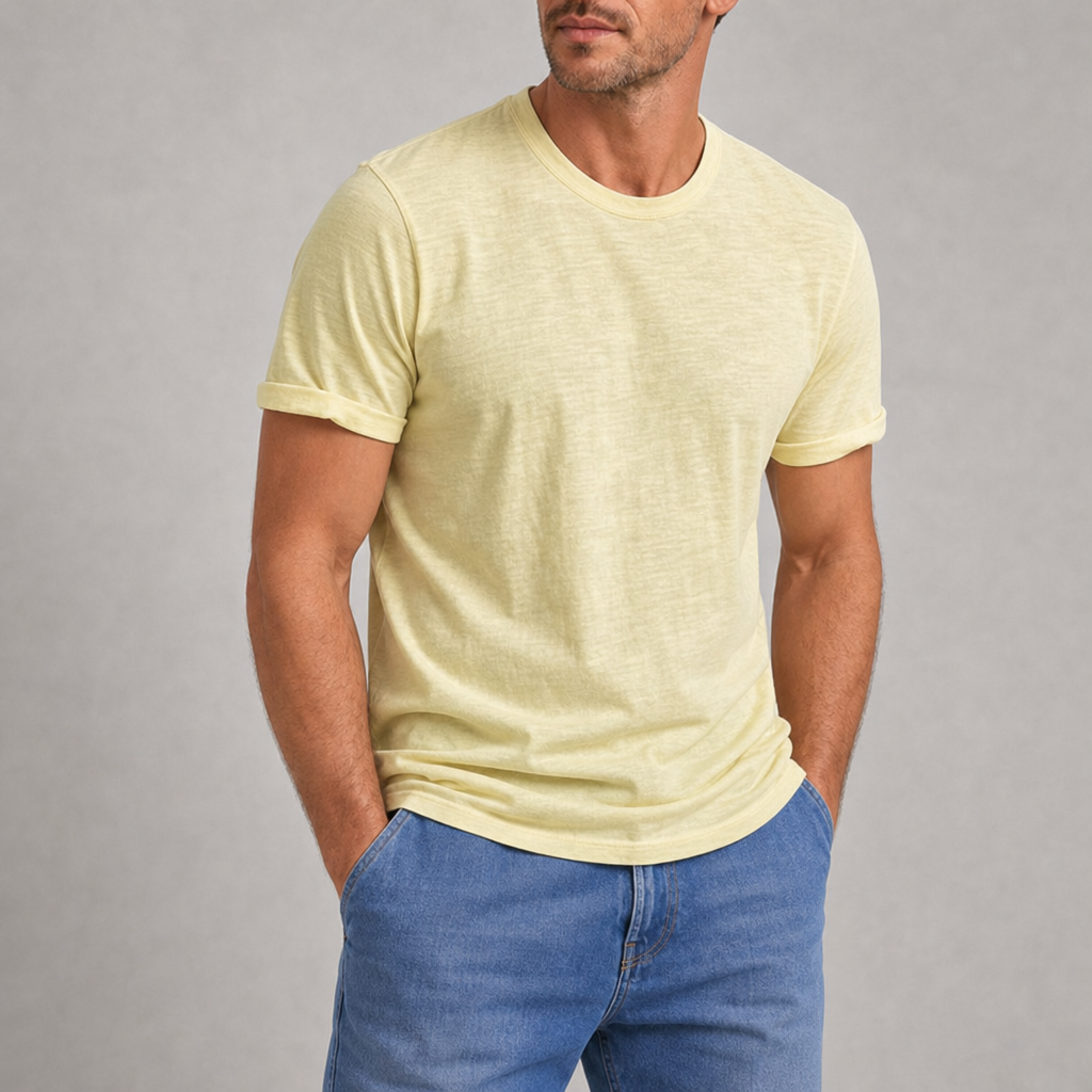 Mougins Vintage Cotton T-Shirt in Khaki