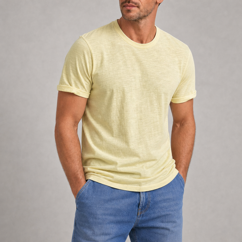 Mougins Vintage Cotton T-Shirt in Khaki