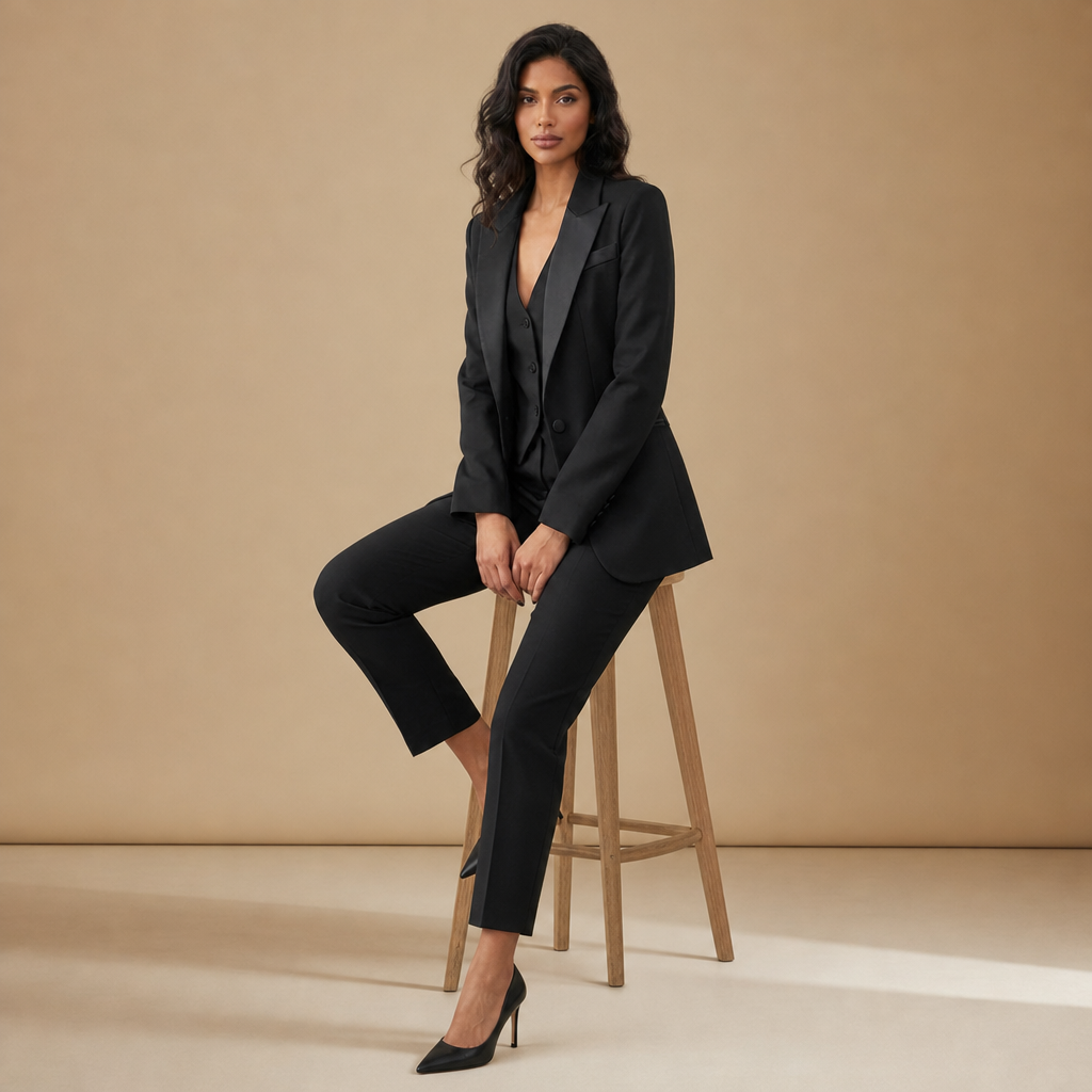 Nimes Three-Piece Blazer Set in Black