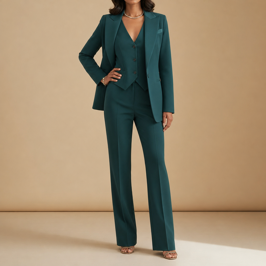 Nimes Three-Piece Blazer Set in Green