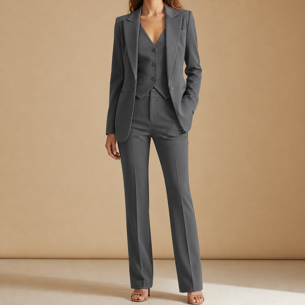 Nimes Three-Piece Blazer Set in Gray