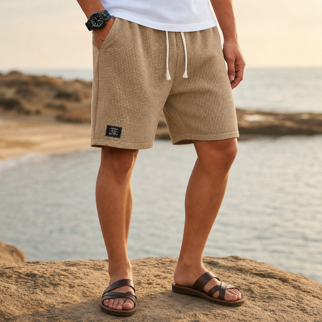 Obidos Waffle Knit Shorts in Brown