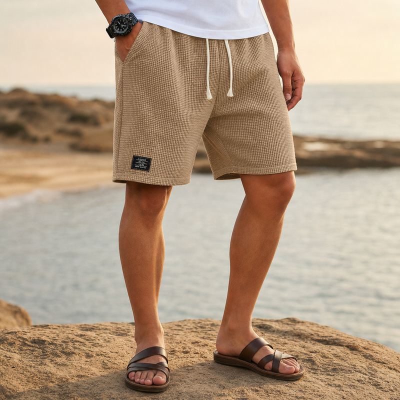 Obidos Waffle Knit Shorts in Brown