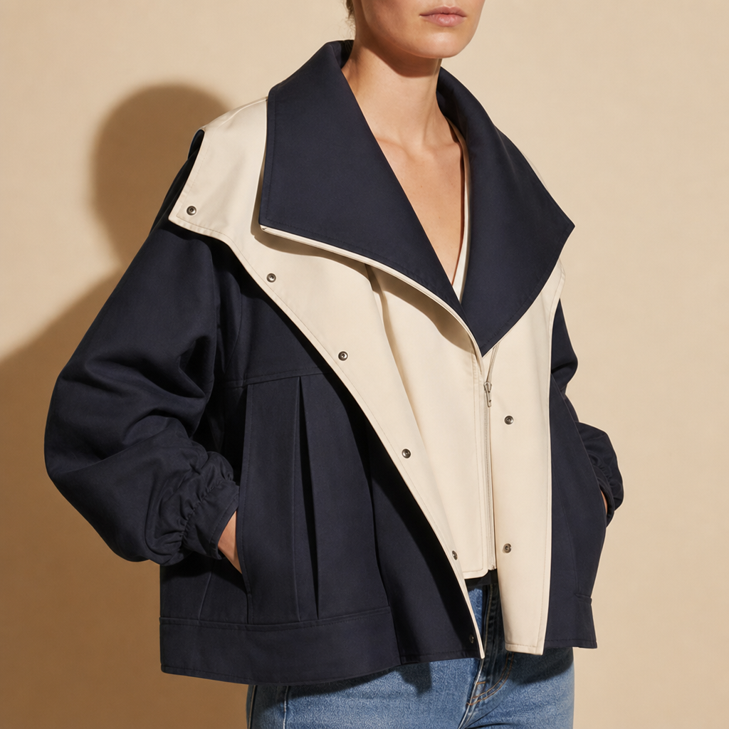 Padova Double Layer Windbreaker in Black