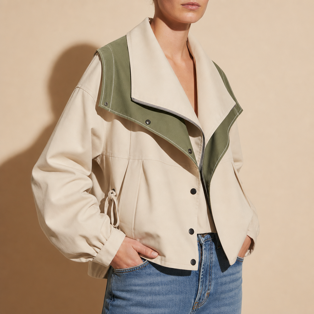 Padova Double Layer Windbreaker in Beige