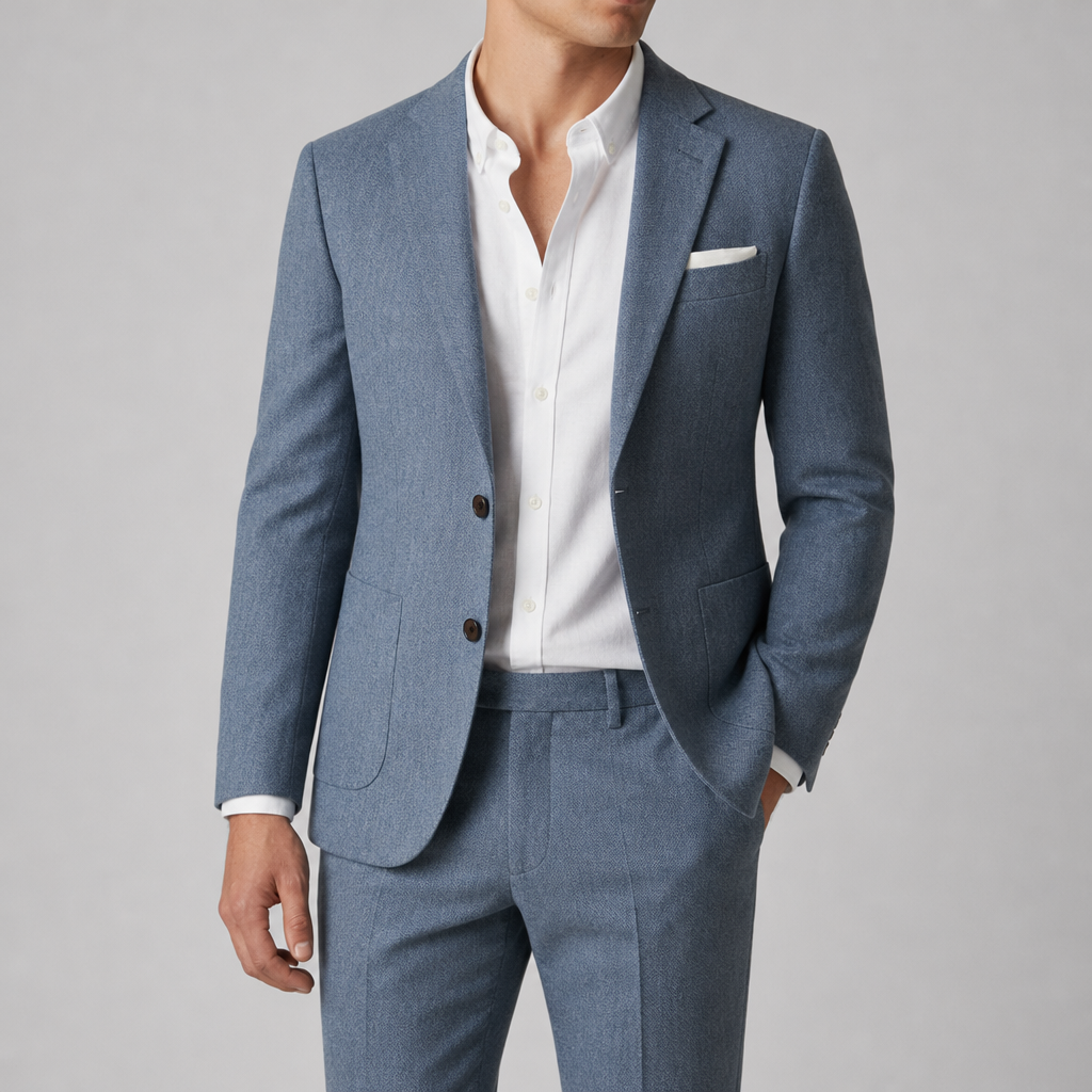 Paxos Slim Fit Suit Set in Blue