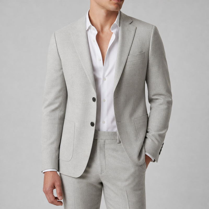 Paxos Slim Fit Suit Set in Light Gray