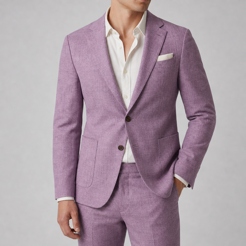 Paxos Slim Fit Suit Set in Purple