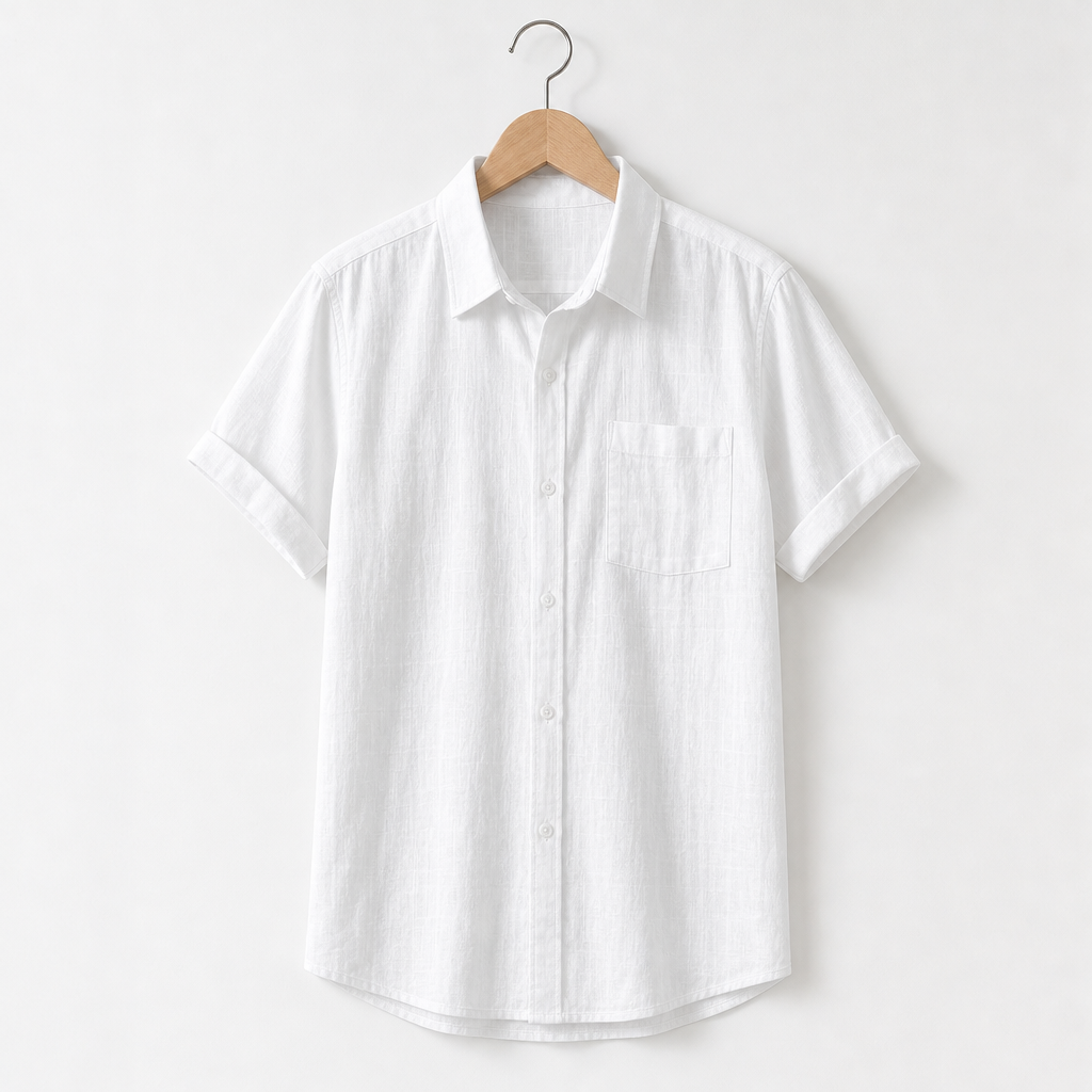 Porec Linen Button-Up Shirt in White