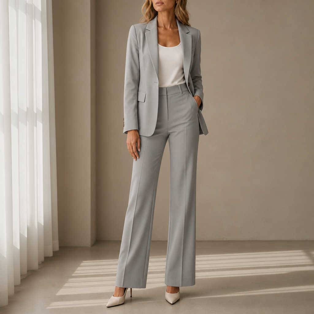 Porquerolles Tailored Two-Piece Suit in Gray