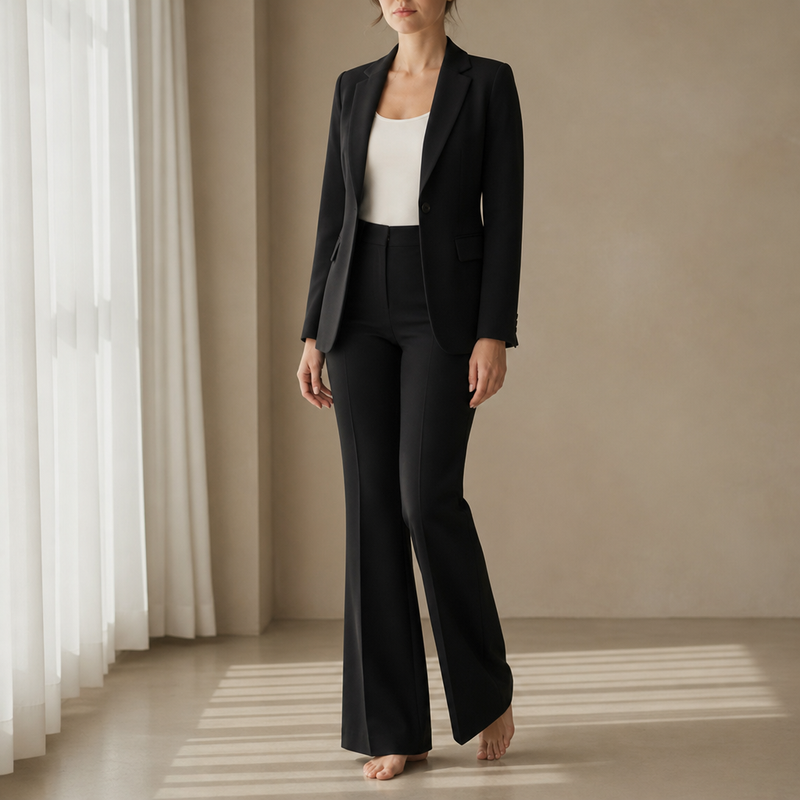Porquerolles Tailored Two-Piece Suit in Black