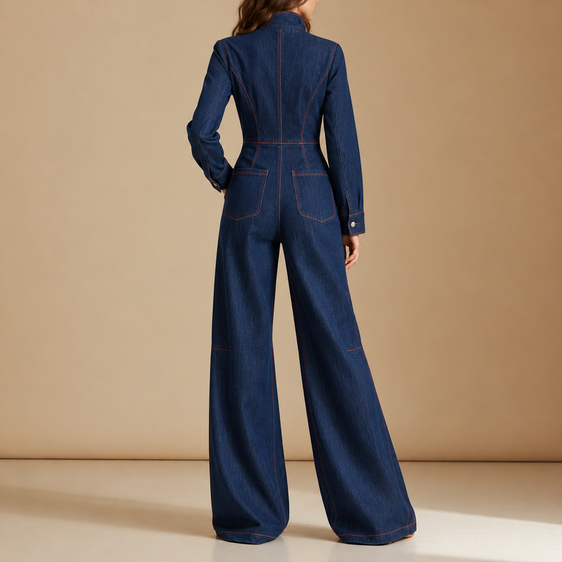 Amarante Front-Zip Wide Leg Jumpsuit